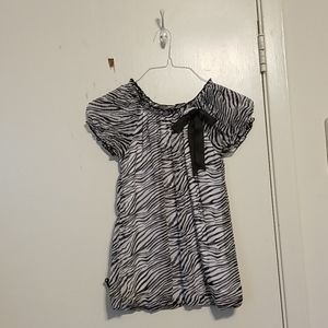 Zebra Print Flowey Kids Shirt